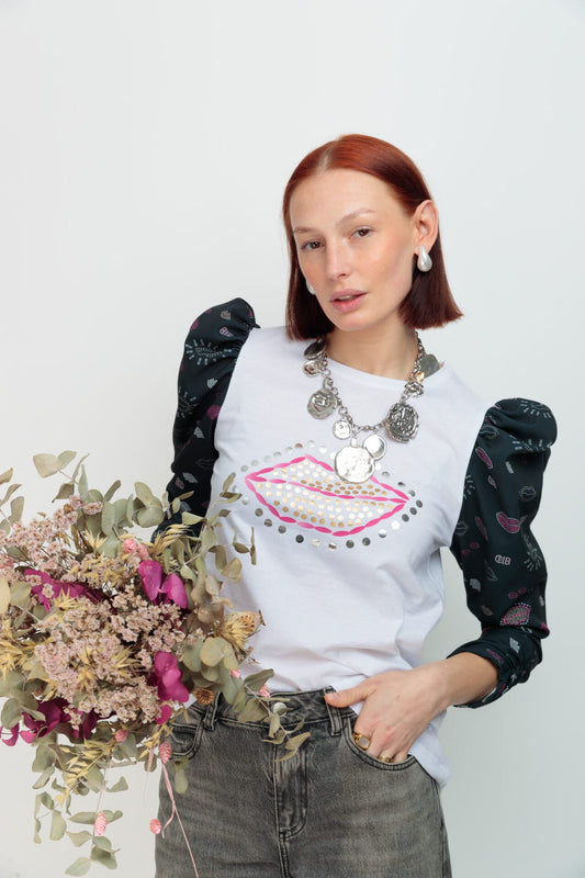 CAMISETA ROMANCE DESEO BOCA MIX