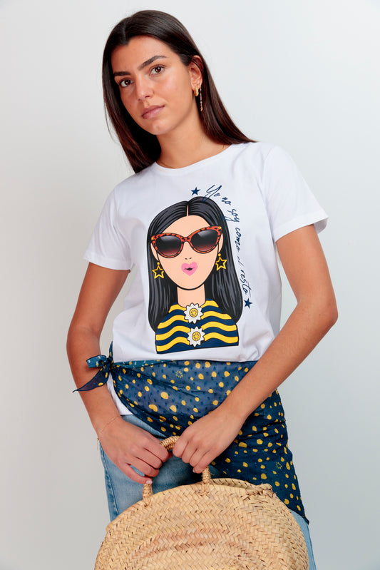 T-shirt basique fille à pois