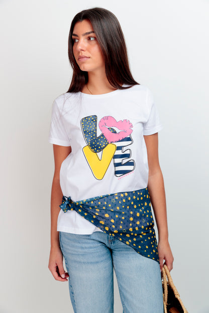 T-shirt basique Love Pois