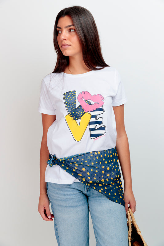 T-shirt basique Love Pois