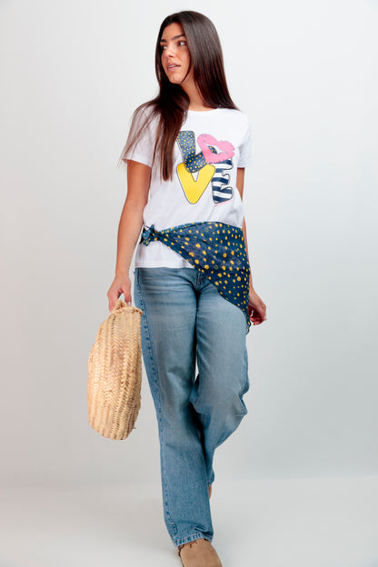 T-shirt basique Love Pois