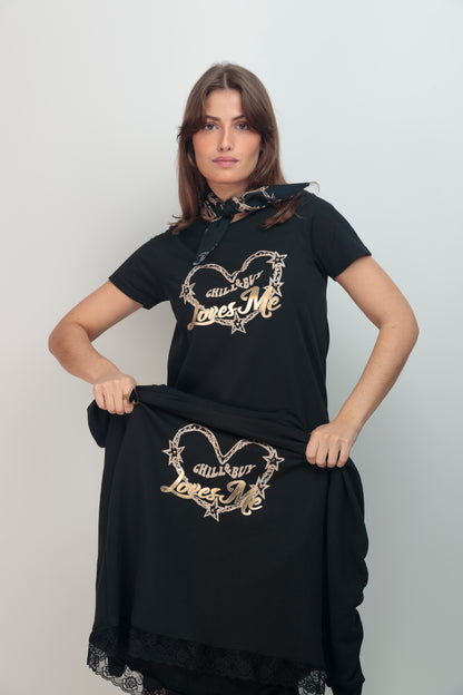 Camiseta Loves Me Beige