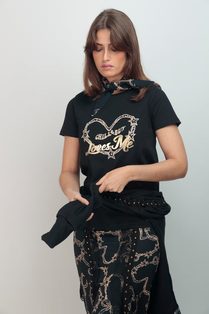 Camiseta Loves Me Beige