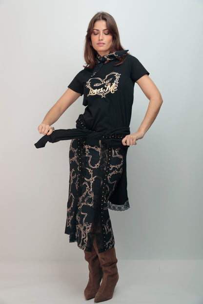 Camiseta Loves Me Beige