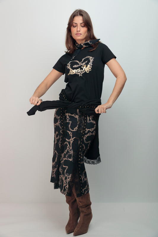 Camiseta Loves Me Beige