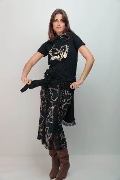 Camiseta Loves Me Beige