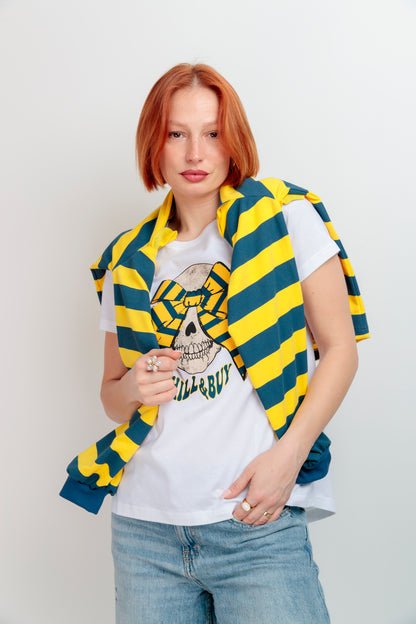 Camiseta Básica Skull Rayas
