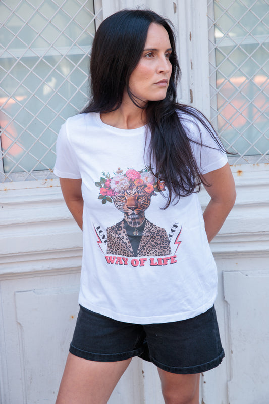 Camiseta Tigre Flores