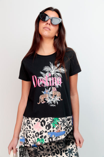 T-shirt combiné Palm Tiger