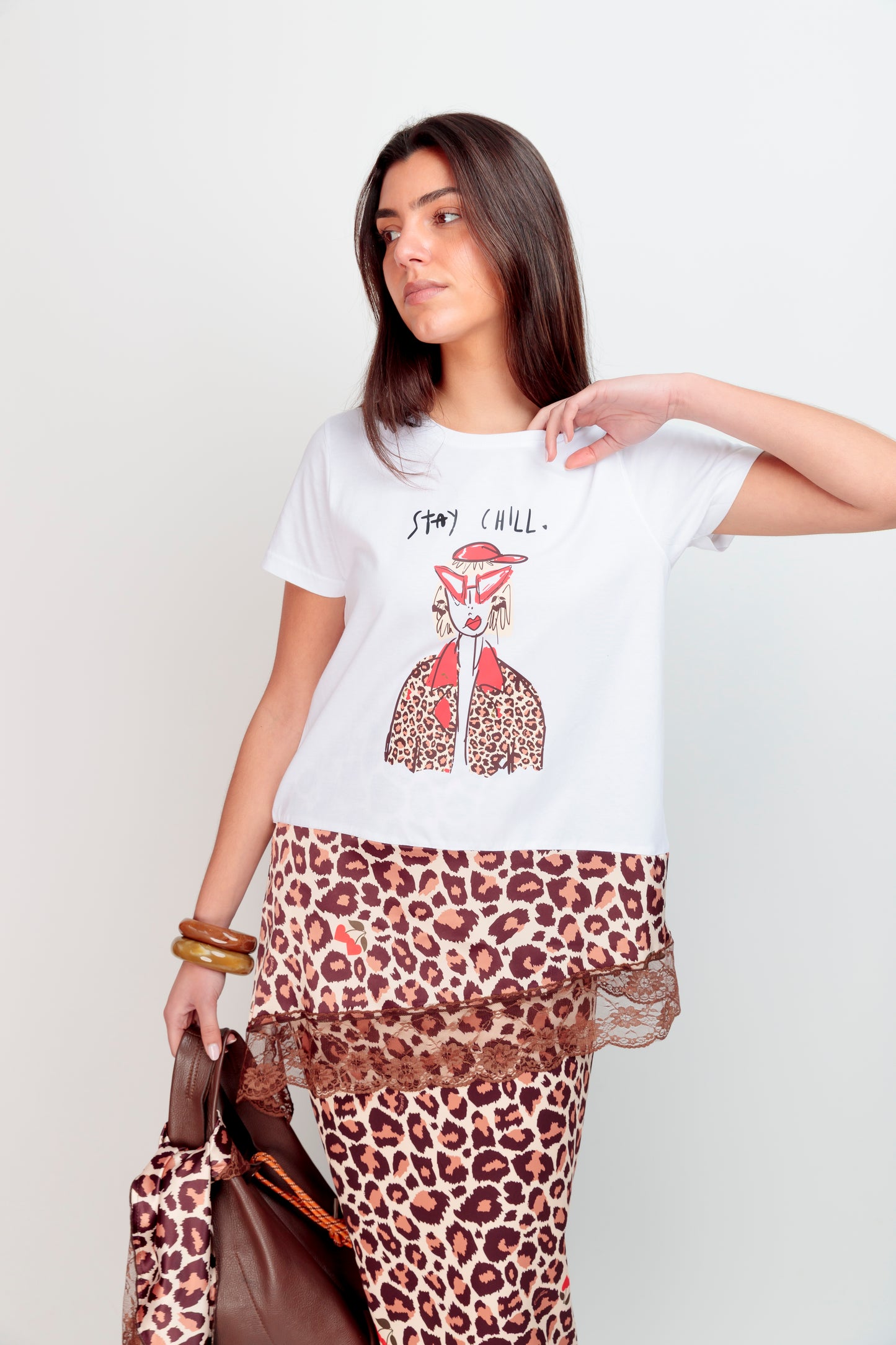 T-shirt combiné cerise Chll
