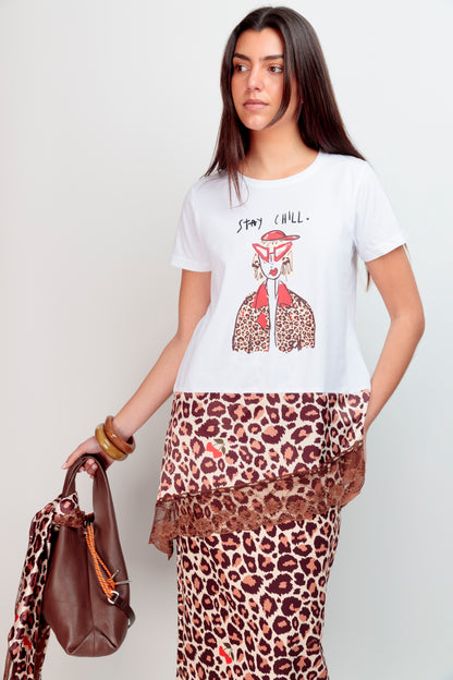 T-shirt combiné cerise Chll