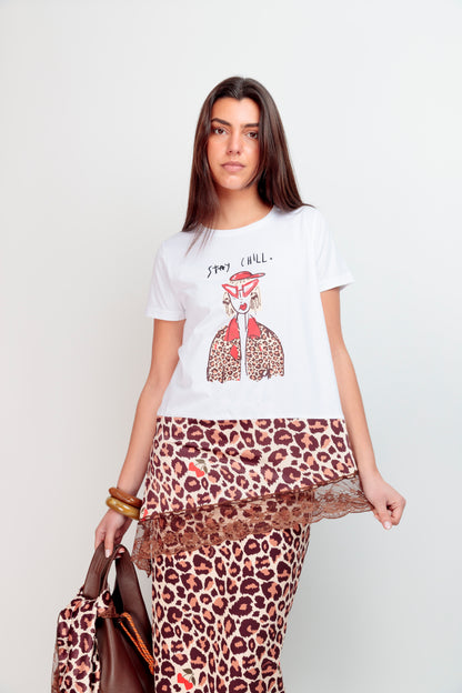 T-shirt combiné cerise Chll