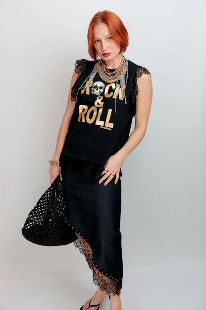Camiseta Encaje Rock Skull