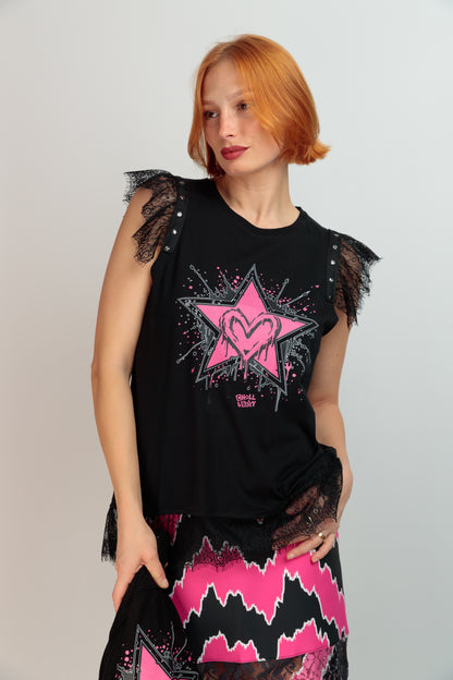Camiseta Encaje Star Tique