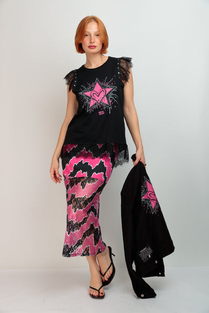 Camiseta Encaje Star Tique