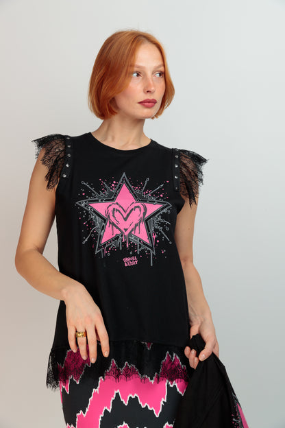 Camiseta Encaje Star Tique