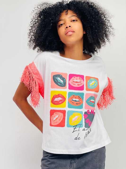 T-shirt à franges