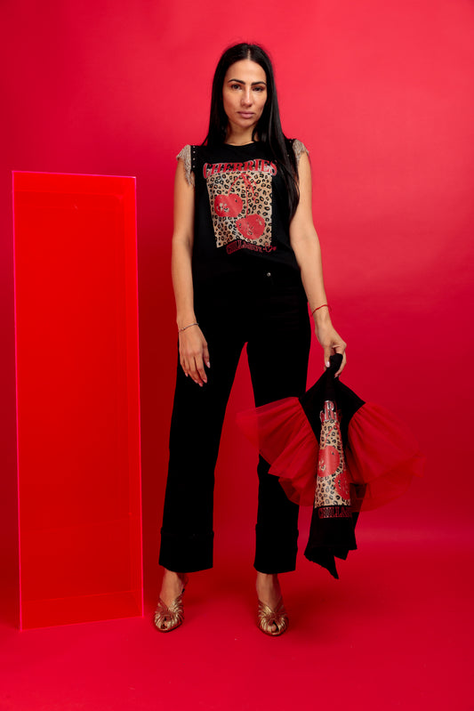 Camiseta Flecos Cherries