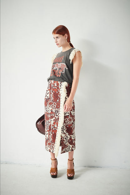 Falda Flecos Tiger Brown