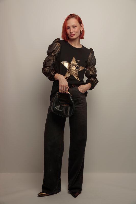 Camiseta Frunces Negro Rayo Tiger