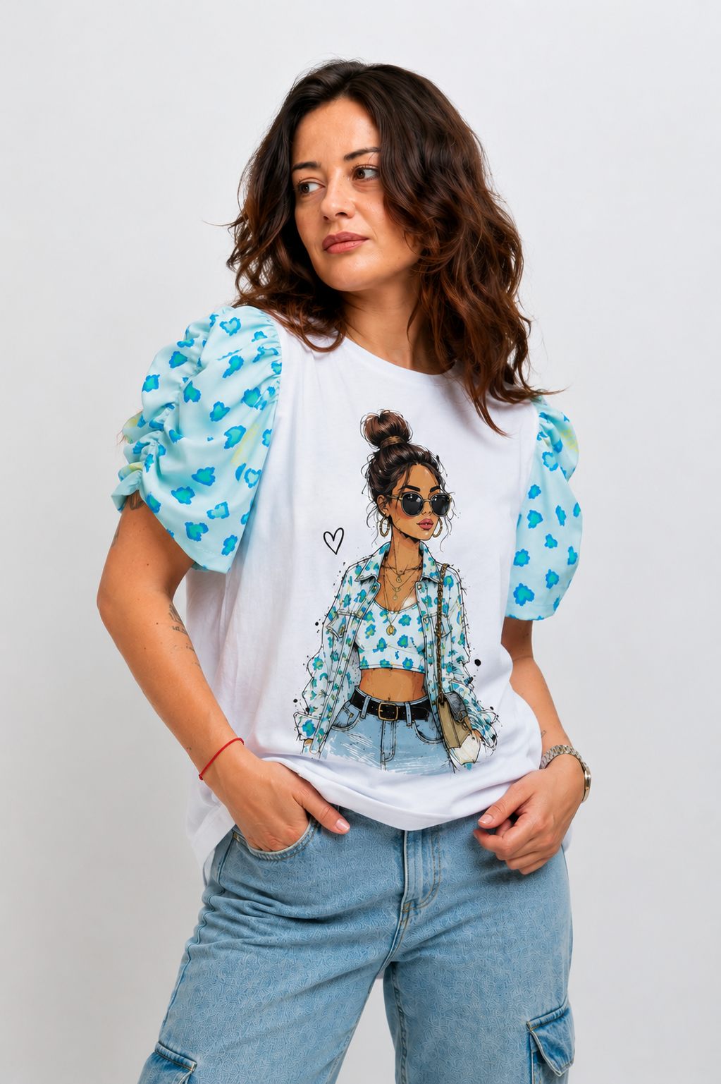 Camiseta Fruncida Chica Cuore