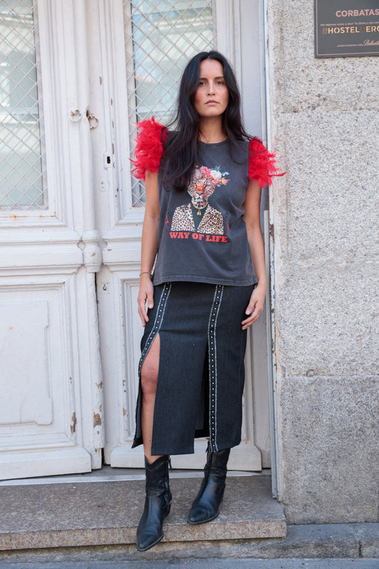Camiseta Plumas Tigre FLores