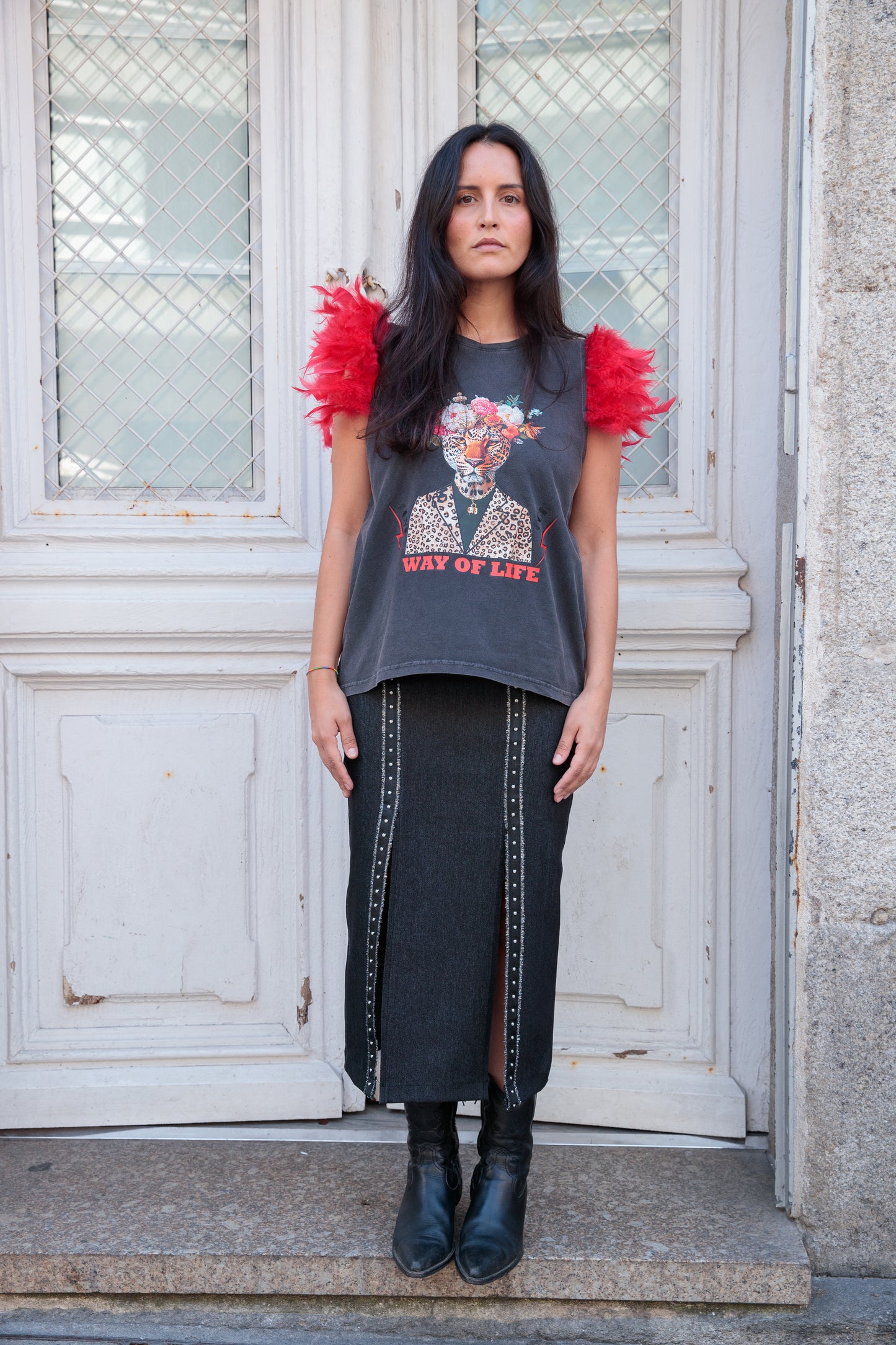 Camiseta Plumas Tigre FLores