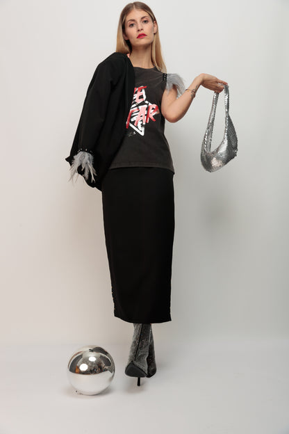 Blazer Smoking Plumas Gris