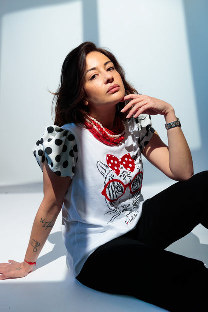 Camiseta Blanca Lunares Tigre