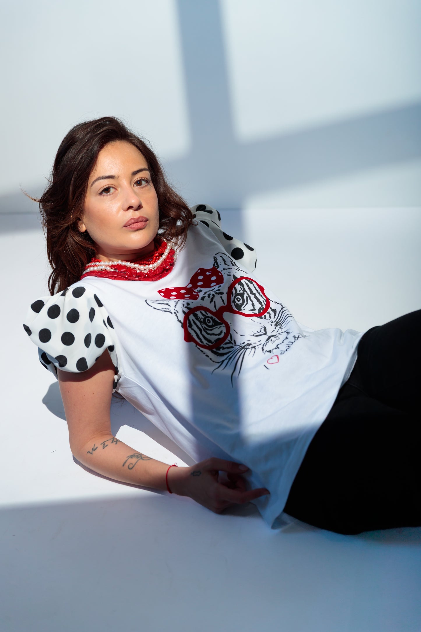 Camiseta Blanca Lunares Tigre