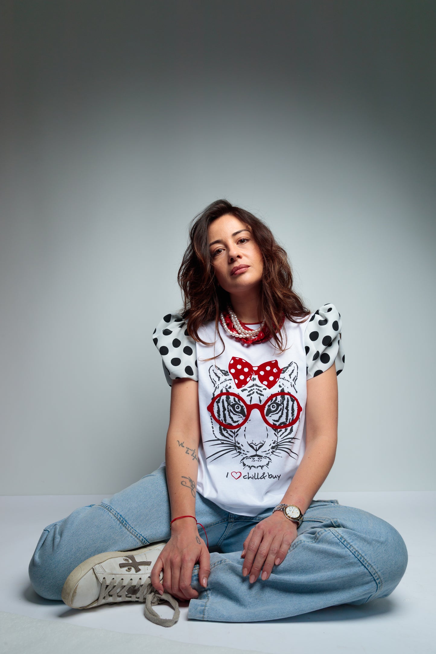 Camiseta Blanca Lunares Tigre