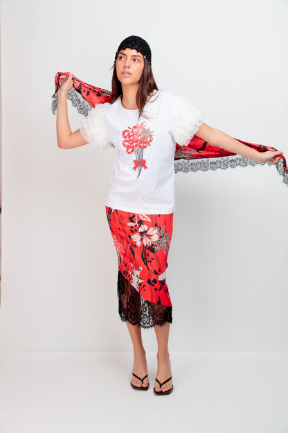 T-shirt Magnolia Bouquet Bisous Noir