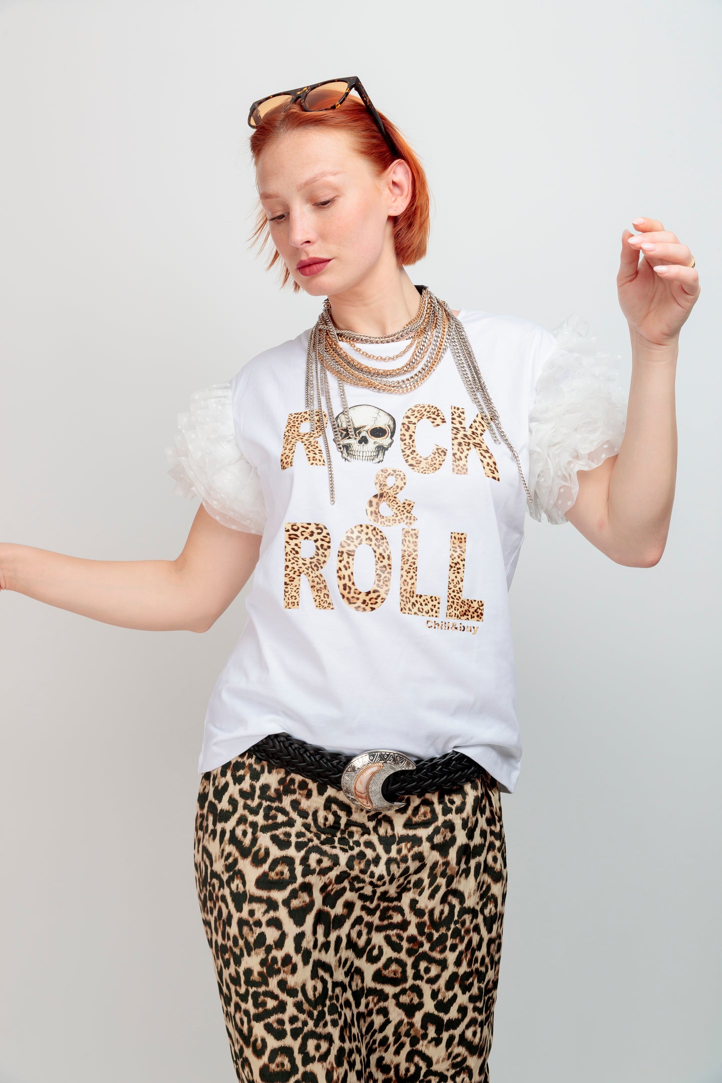 Camiseta Tul Rock Skull Print
