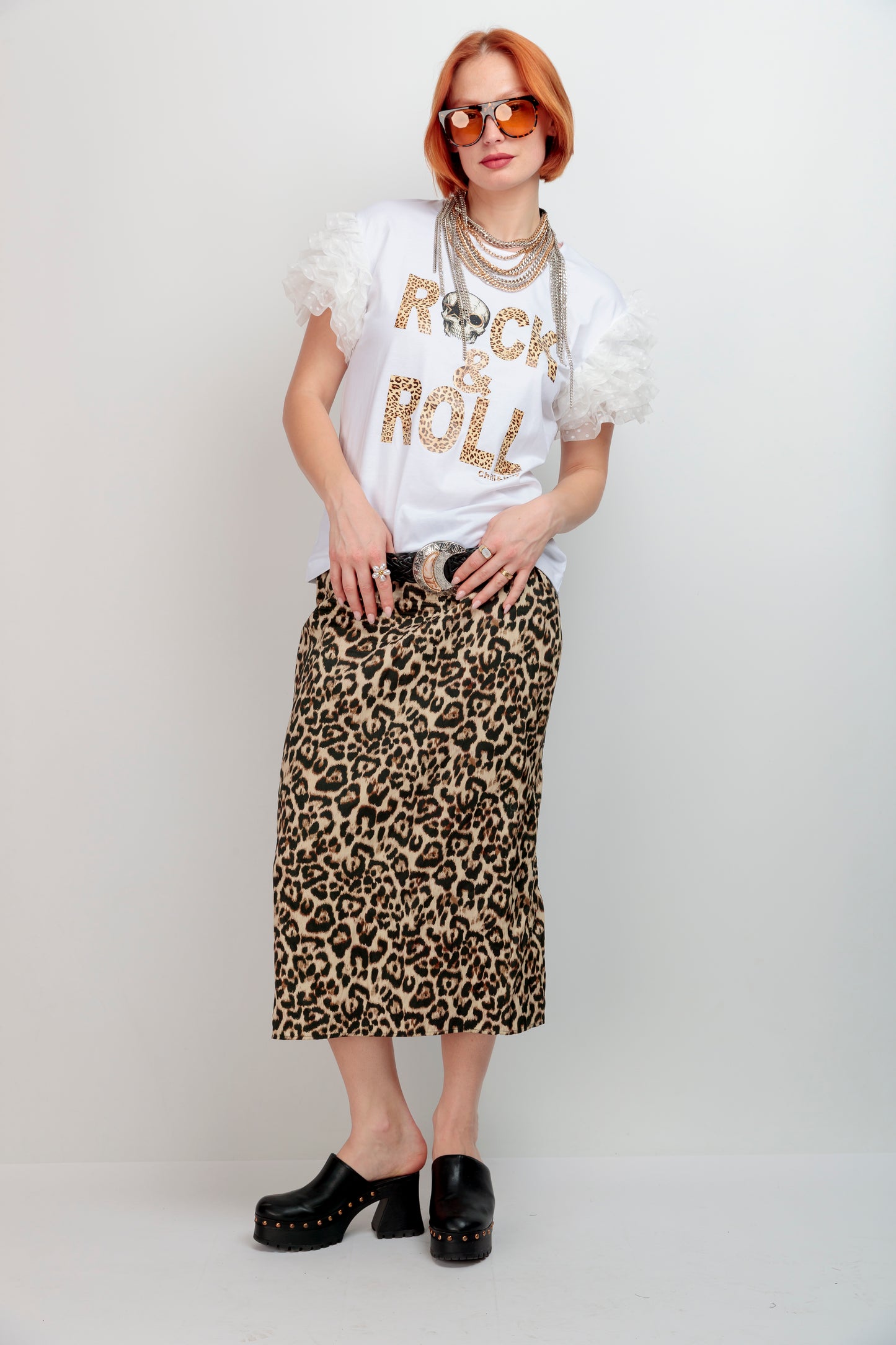 Camiseta Tul Rock Skull Print