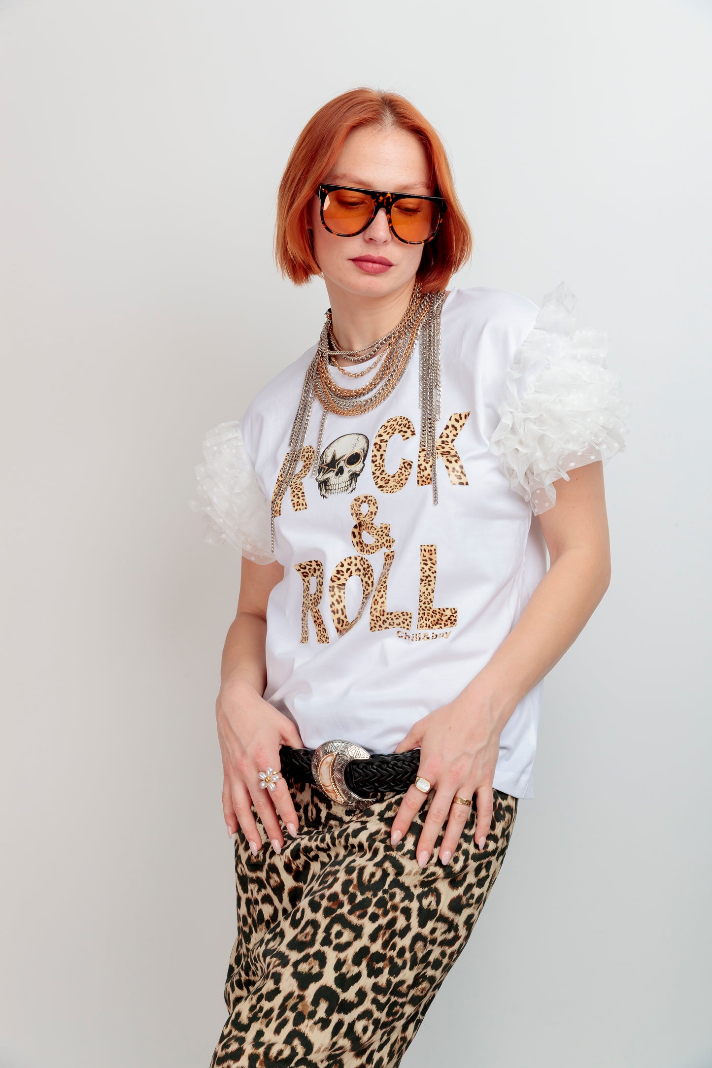 Camiseta Tul Rock Skull Print