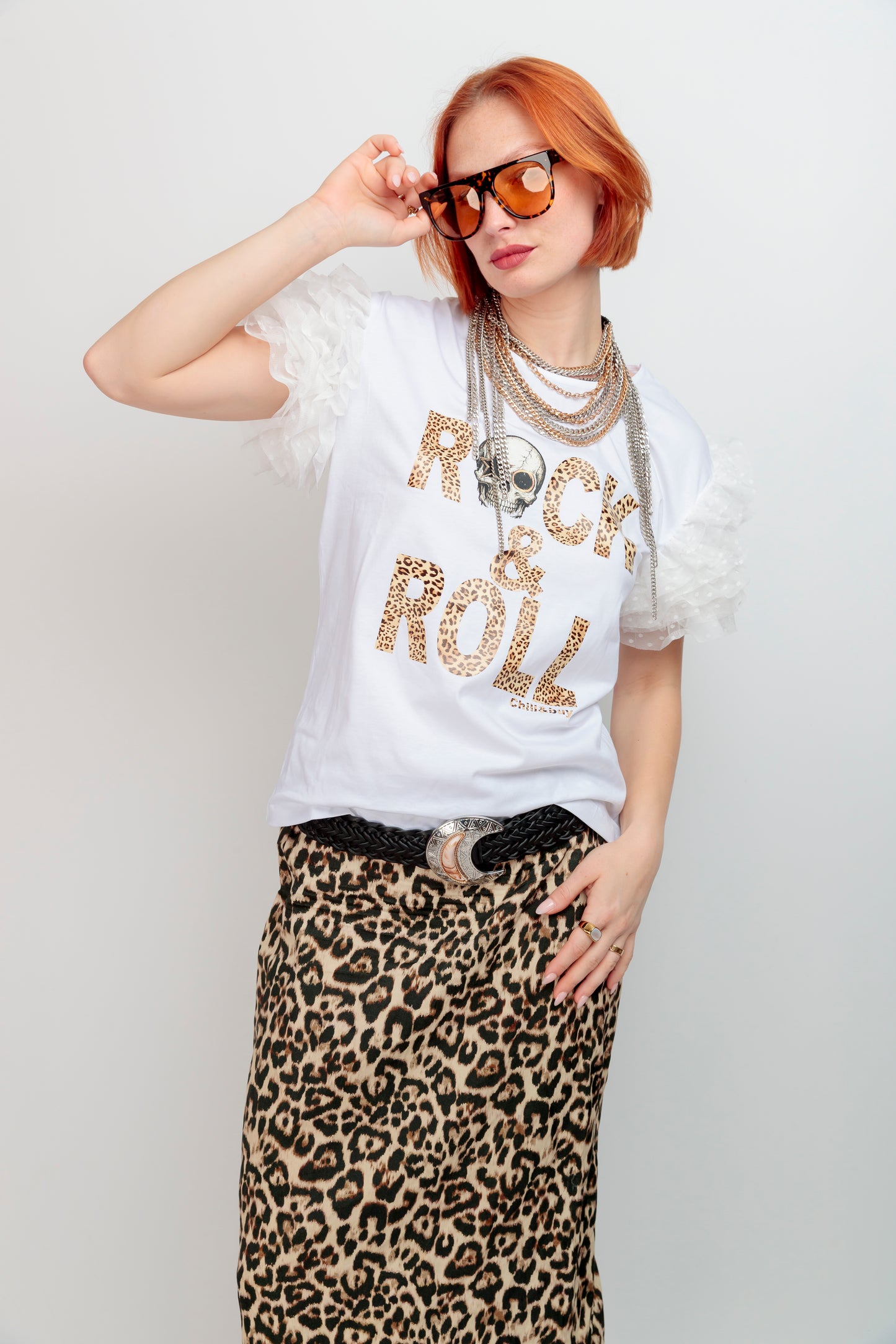Camiseta Tul Rock Skull Print
