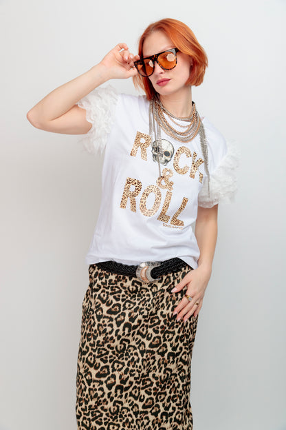 Camiseta Tul Rock Skull Print