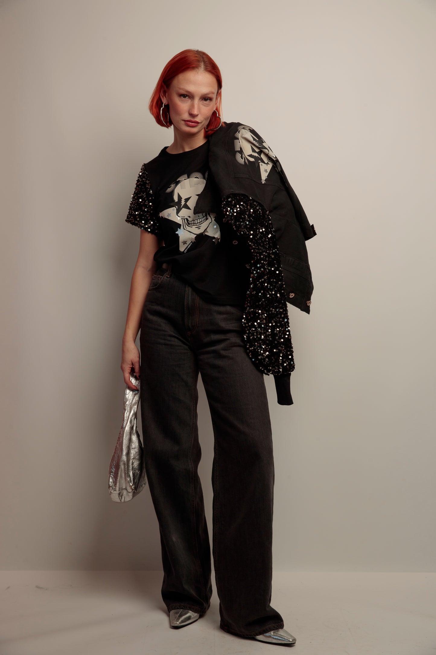 Camiseta Lentejuelas Skull Fiesta