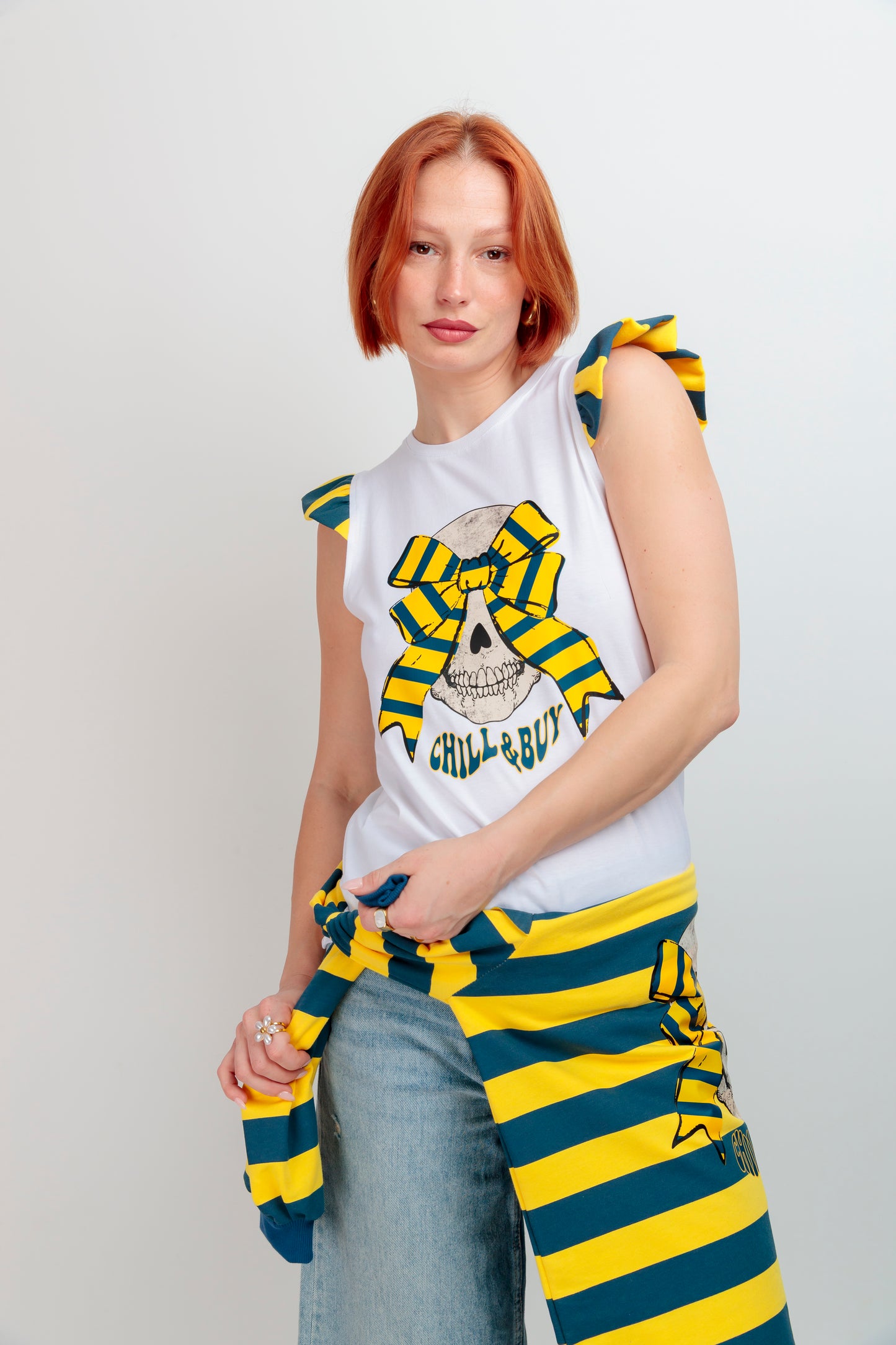 Camiseta Volante Skull Rayas