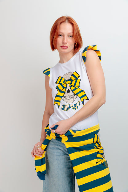 Camiseta Volante Skull Rayas