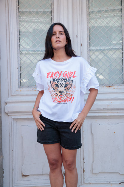 T-shirt à volants Tiger Lover