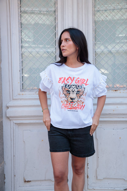 T-shirt à volants Tiger Lover