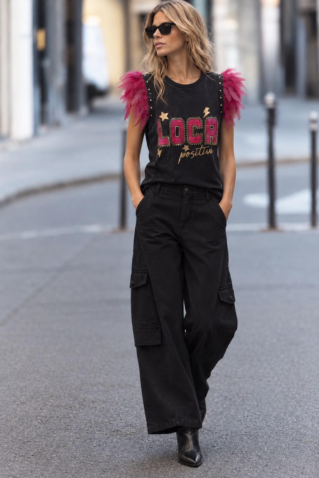 Camiseta Plumas Loca Posiitiva