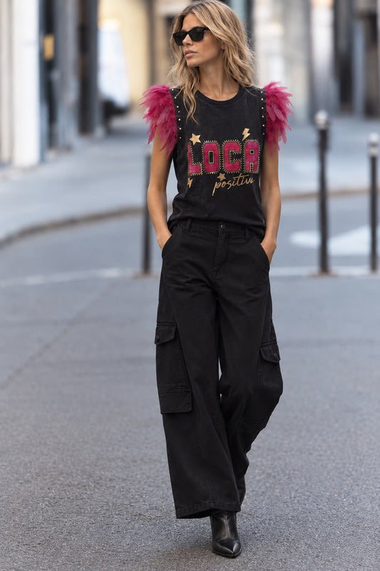 Camiseta Plumas Loca Posiitiva