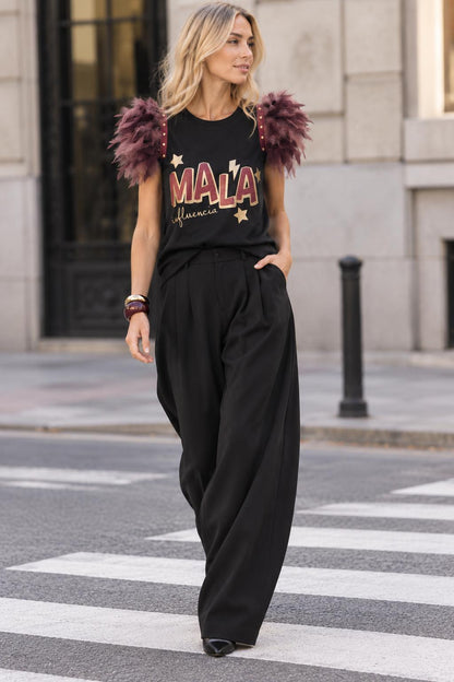 T-shirt à plumes de rock star