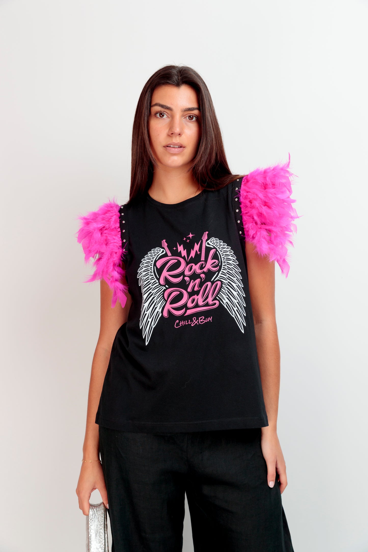 Camiseta Plumas RockFly Fucsia