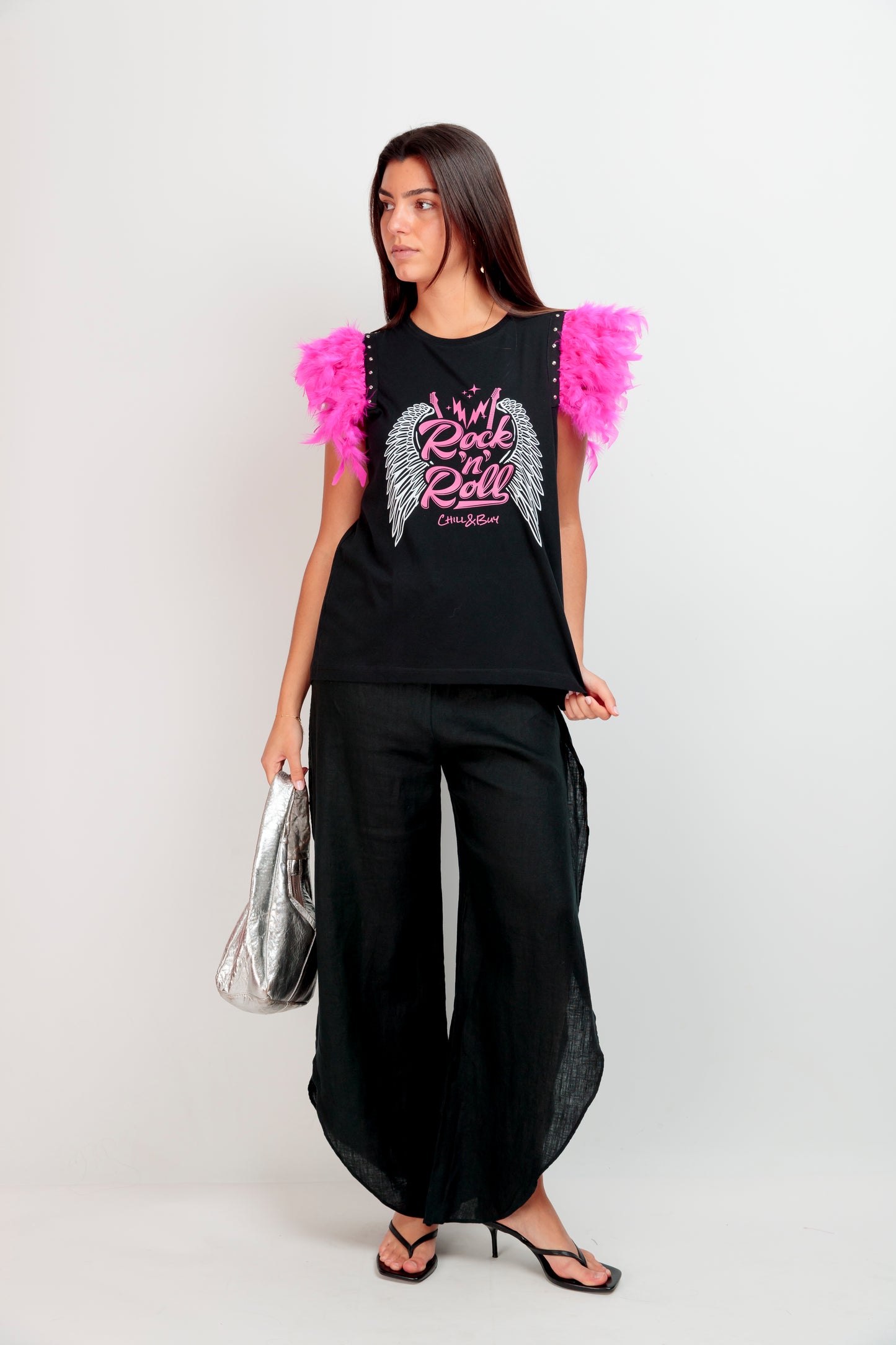 Camiseta Plumas RockFly Fucsia