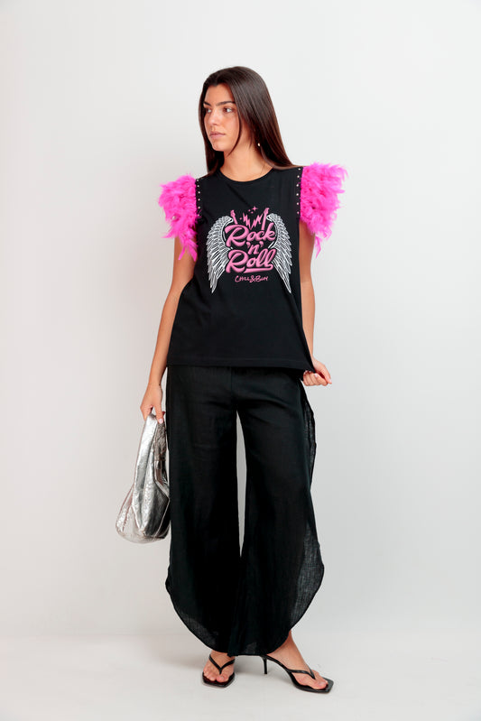 Camiseta Plumas RockFly Fucsia