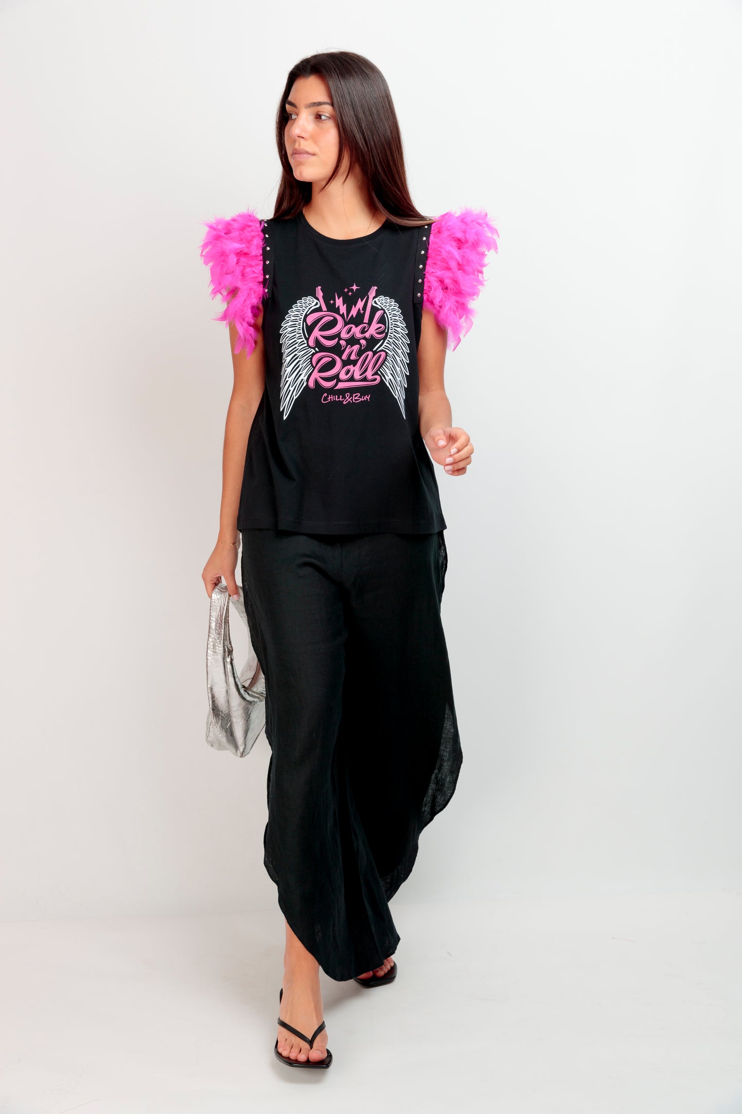 Camiseta Plumas RockFly Fucsia