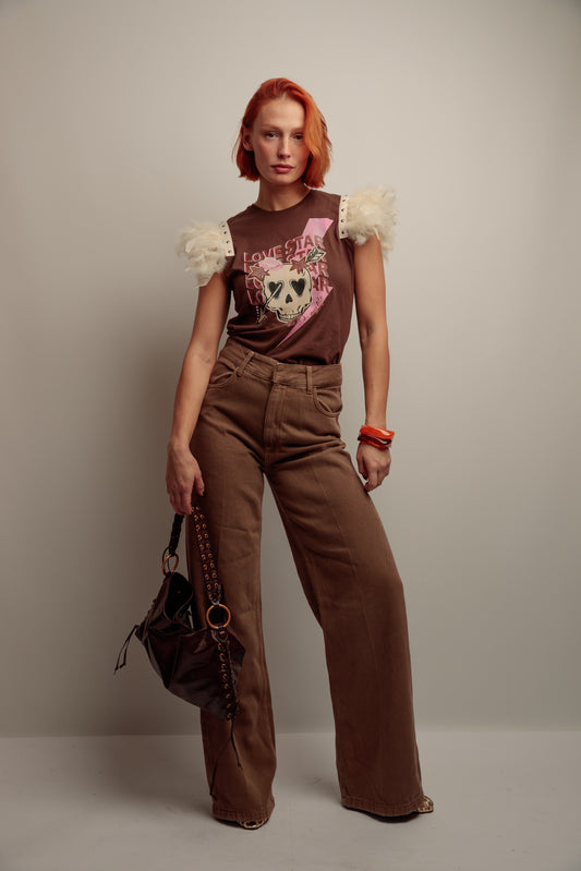 Camiseta Plumas Tachas SK Caye